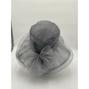 Womens Derby Hat Gray With Bow Tea Party Hats Kentucky Derby Church Hat Dress